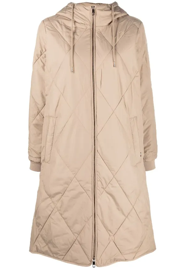 Tommy Hilfiger quiltad kappa med huva - Neutral