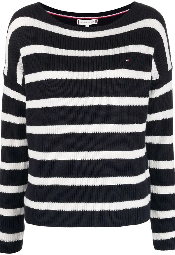 Tommy Hilfiger randig stickad tröja - Blå