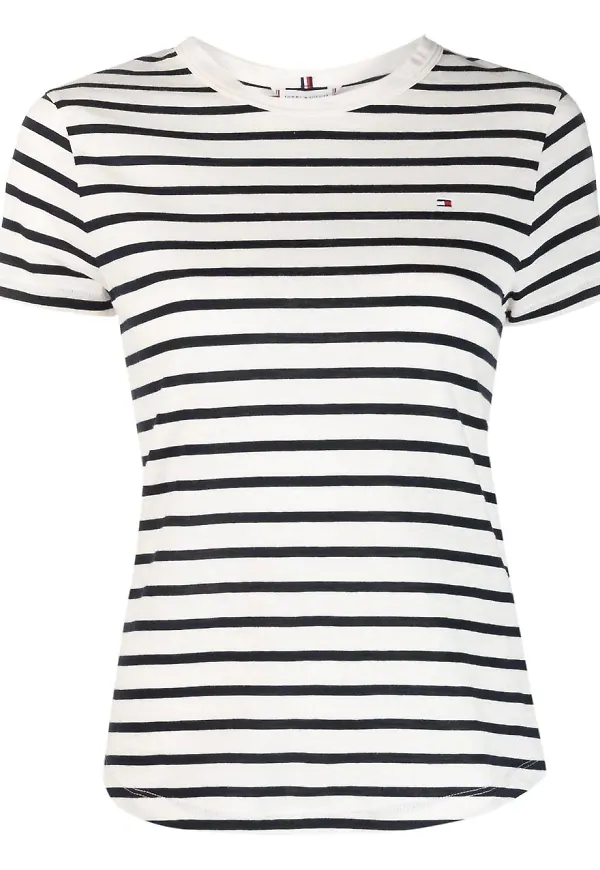 Tommy Hilfiger randig t-shirt - Vit
