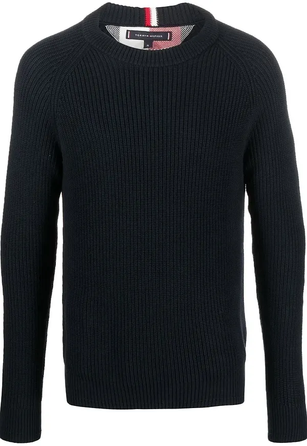 Tommy Hilfiger ribbstickad tröja - Blå