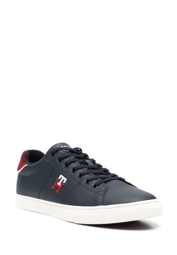 Tommy Hilfiger side embroidered-logo low-top sneakers - Blå
