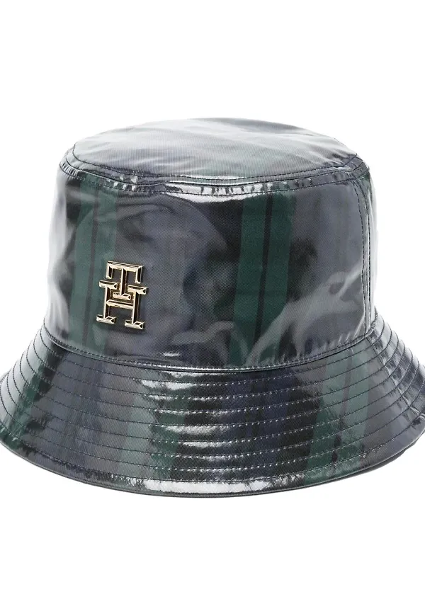 Tommy Hilfiger skotskrutig fiskehatt - Svart