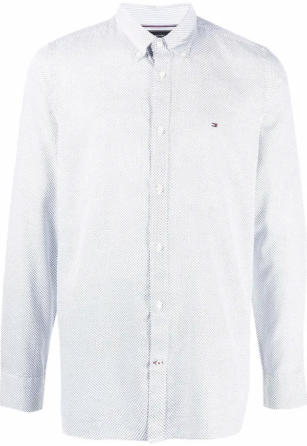 Tommy Hilfiger smal skjorta med logotyp - Vit