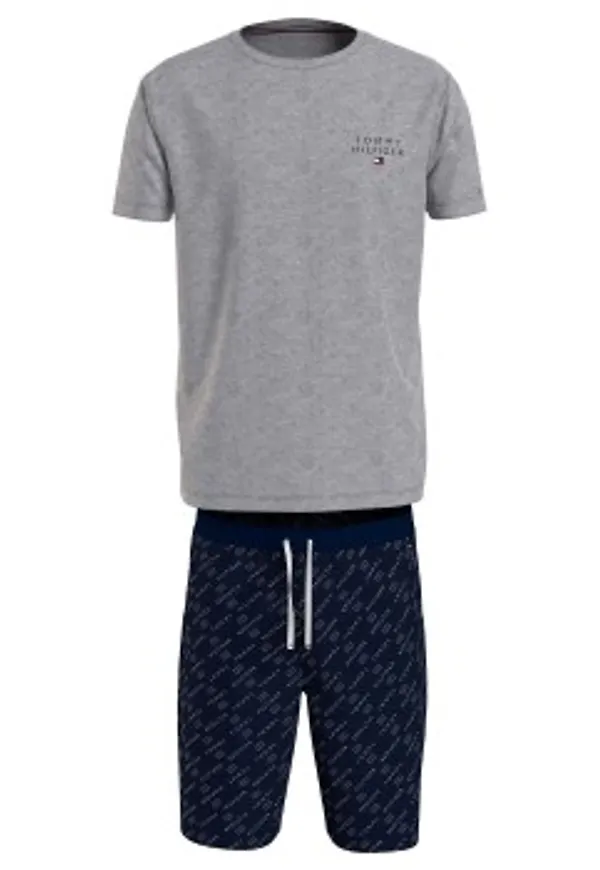Tommy Hilfiger SS Woven Drawstring PJ Set Marin/Grå bomull Medium Herr