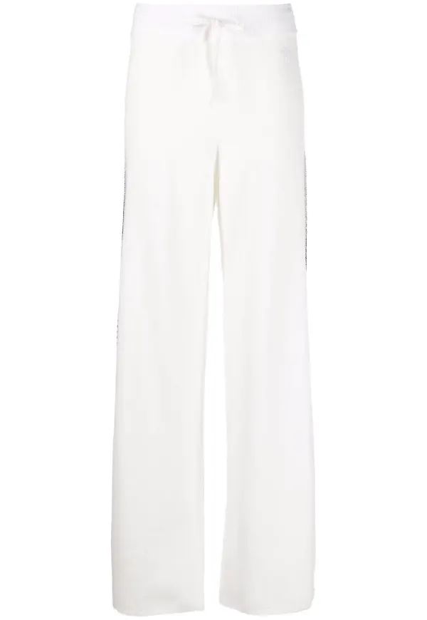 Tommy Hilfiger stickade byxor med sidorand - Vit