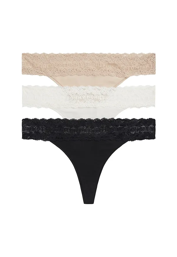 Tommy Hilfiger - Stringtrosa Tanga 3-pack - Beige