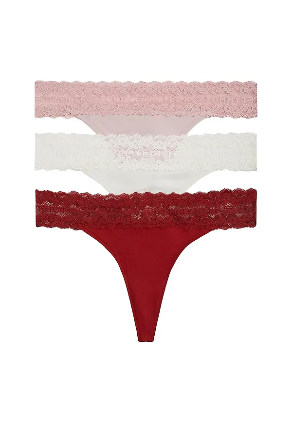 Tommy Hilfiger - Stringtrosa Tanga 3-pack - Rosa