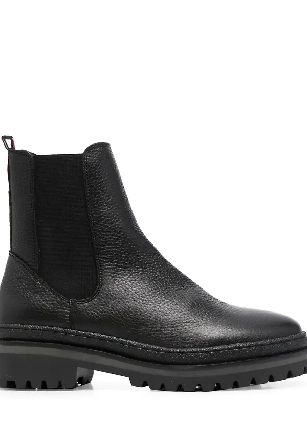 Tommy Hilfiger strukturerade Chelsea-boots - Svart