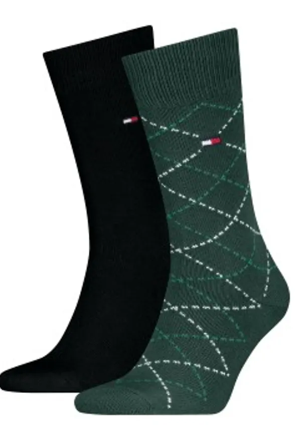 Tommy Hilfiger Strumpor 2P Men Argyle Sock Mörkgrön bomull Strl 43/46 Herr