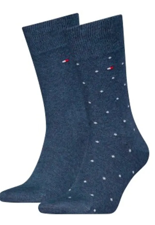 Tommy Hilfiger Strumpor 2P Men Dot Socks Jeansblå Strl 39/42 Herr