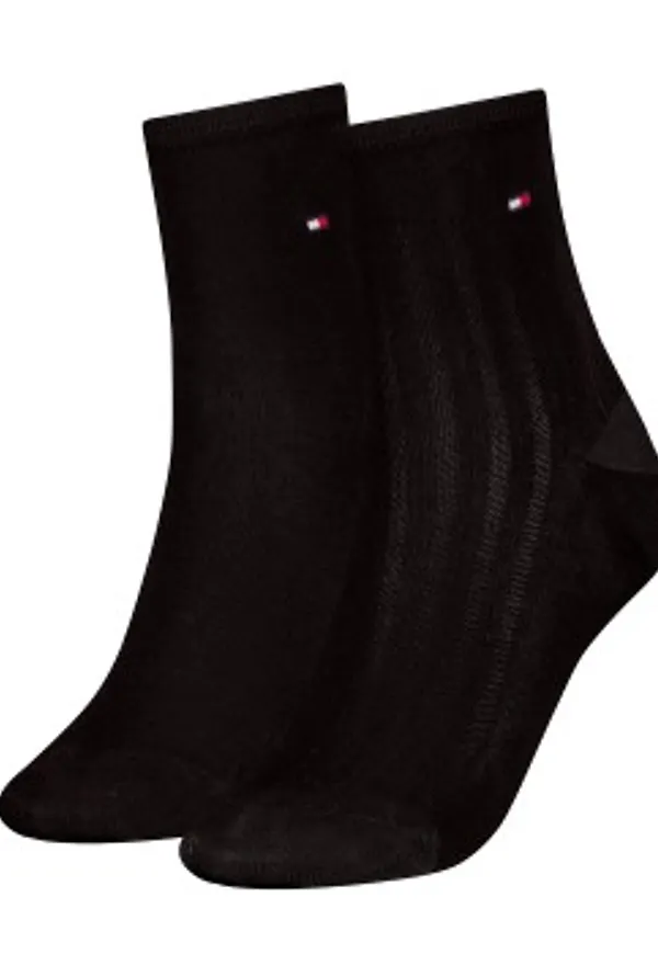 Tommy Hilfiger Strumpor 2P Women Shine Short Socks Svart Strl 39/42 Dam