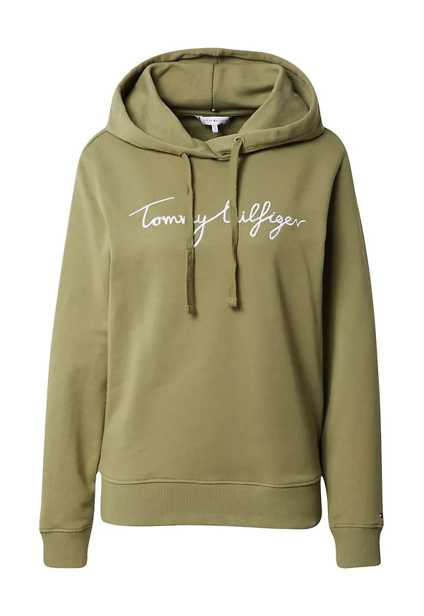 TOMMY HILFIGER Sweatshirt oliv / vit