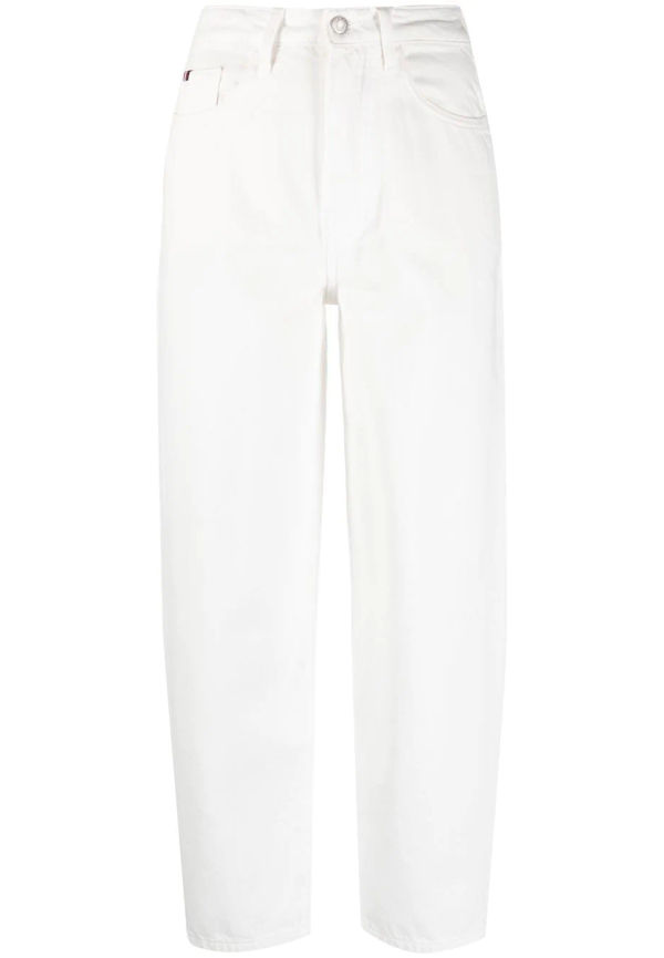 Tommy Hilfiger tapered-jeans med hög midja - Vit