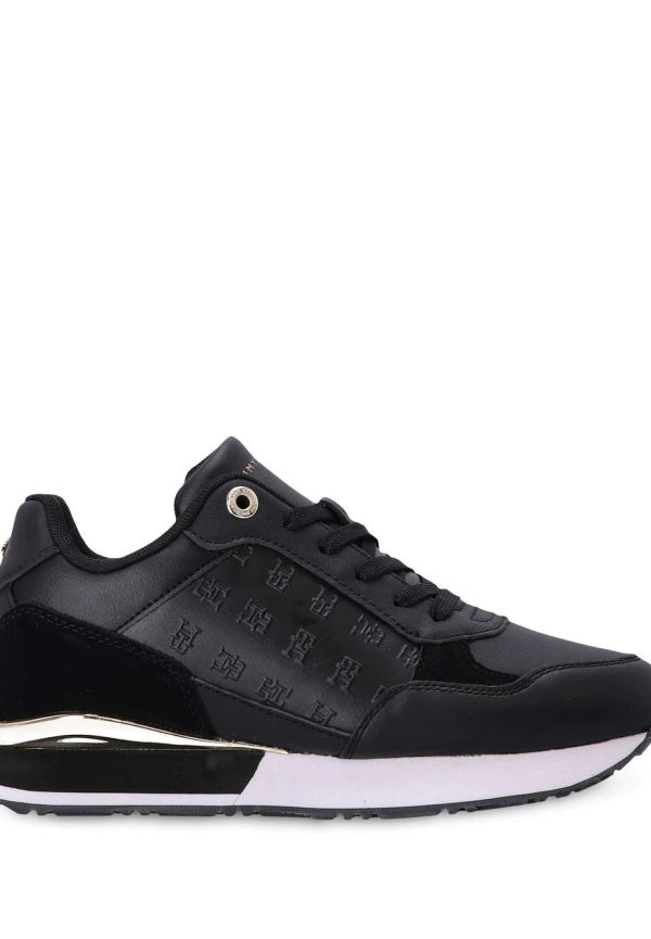 Tommy Hilfiger TH sneakers med präglat monogram - Svart