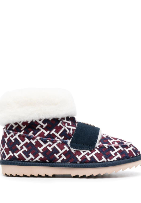 Tommy Hilfiger tofflor med monogram - Röd