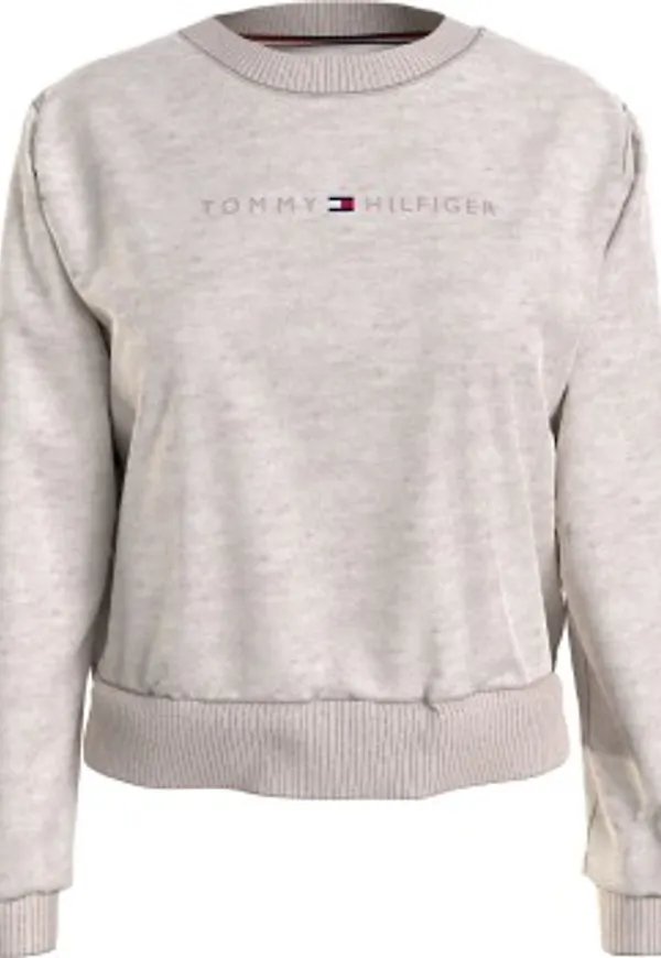 Tommy Hilfiger Tonal Logo Lounge Sweatshirt Beige Medium Dam