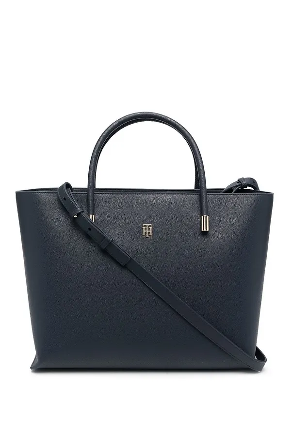 Tommy Hilfiger totebag med logotypberlock - Blå