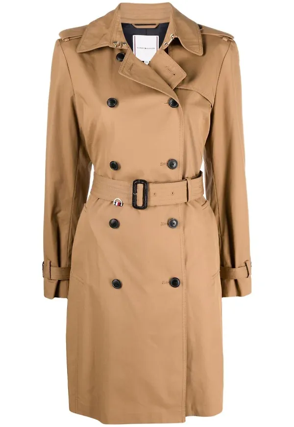 Tommy Hilfiger trenchcoat med bälte - Brun