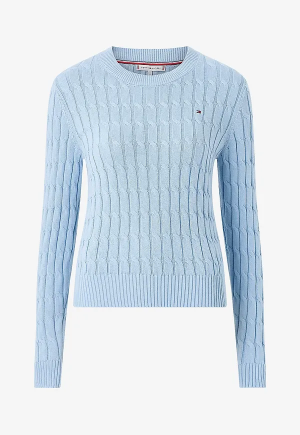 Tommy Hilfiger - Tröja CO Cable Mid GG C-nk LS - Blå