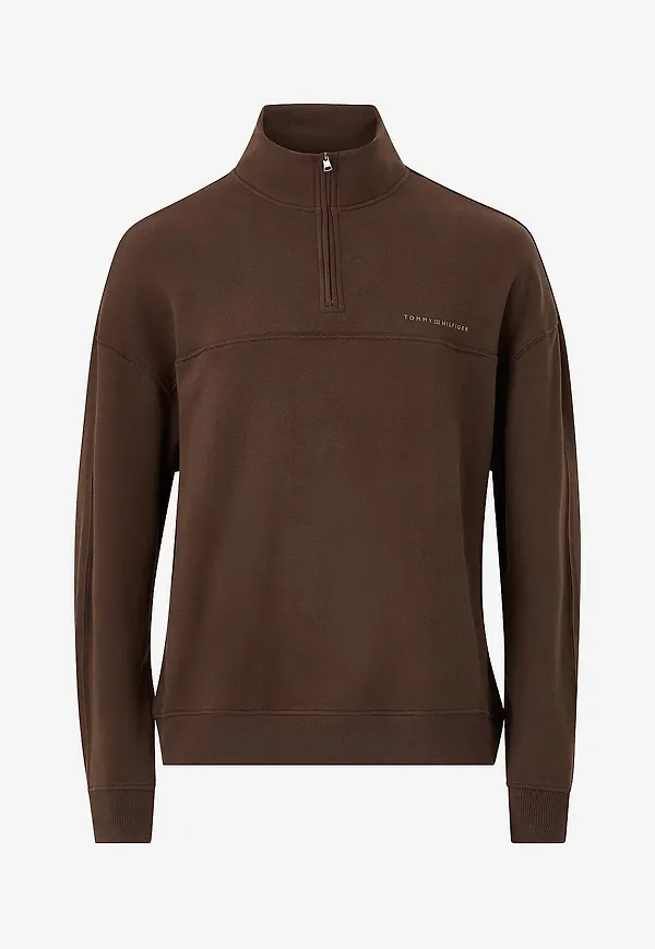 Tommy Hilfiger - Tröja Half Zip - Brun