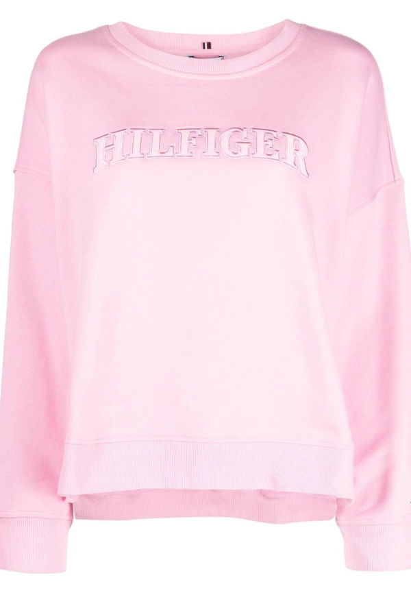 Tommy Hilfiger tröja med broderad logotyp - Rosa
