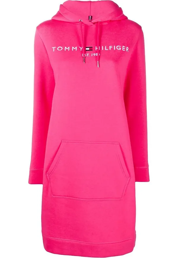 Tommy Hilfiger tröjklänning med huva - Rosa