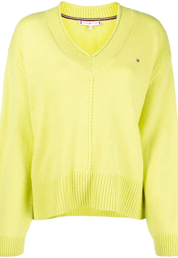Tommy Hilfiger v-ringad tröja - Gul