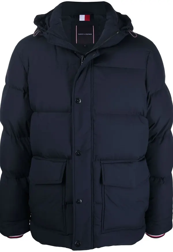 Tommy Hilfiger vadderad dunjacka - Blå