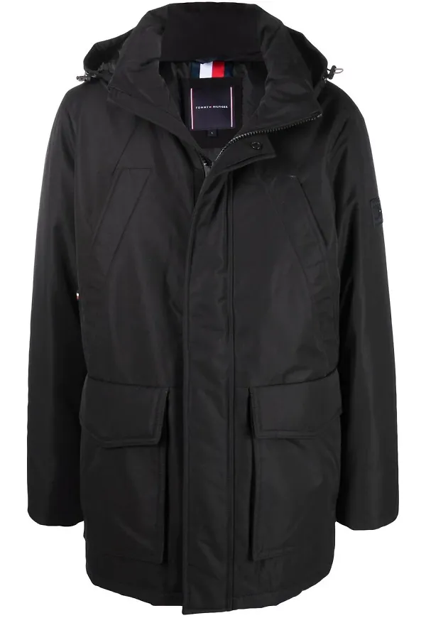 Tommy Hilfiger vadderad dunrock - Svart