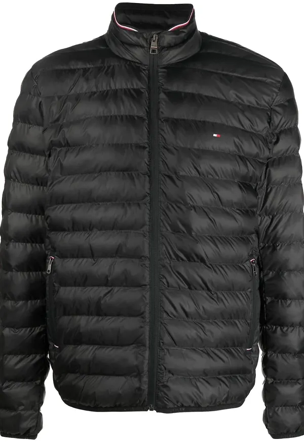 Tommy Hilfiger vadderad jacka med dragkedja - Svart