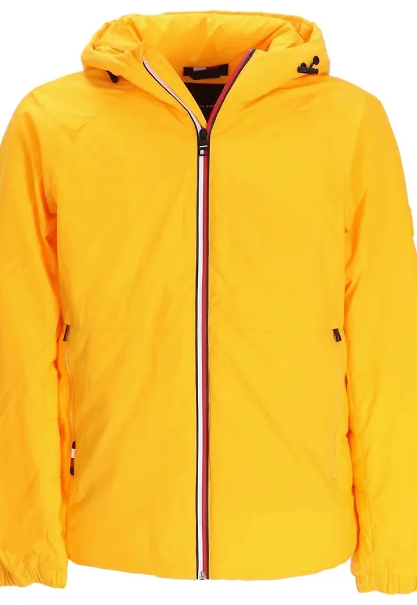 Tommy Hilfiger vadderad jacka med huva - Gul