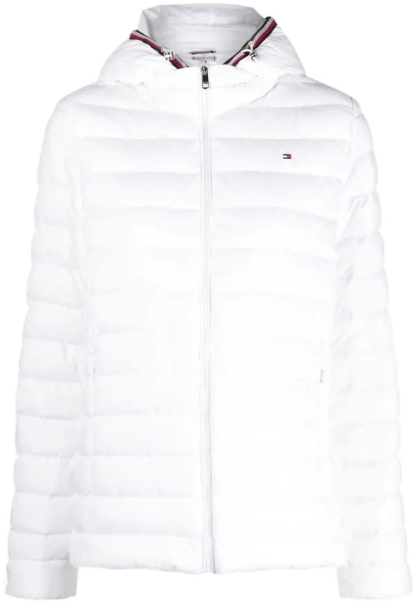 Tommy Hilfiger vadderad jacka med huva - Vit