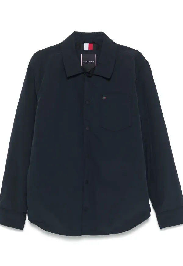 Tommy Hilfiger vadderad jacka med logotyp - Blå