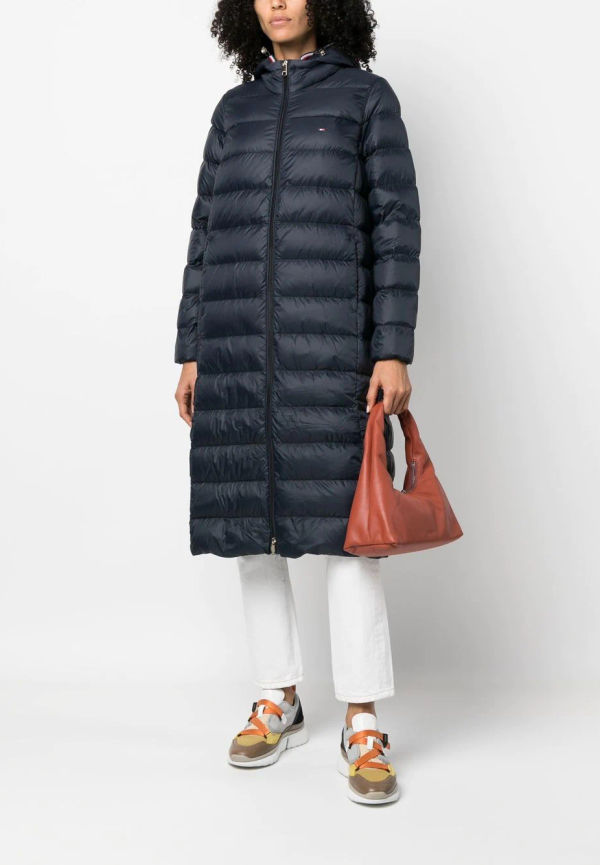 Tommy Hilfiger vadderad kappa med huva - Blå