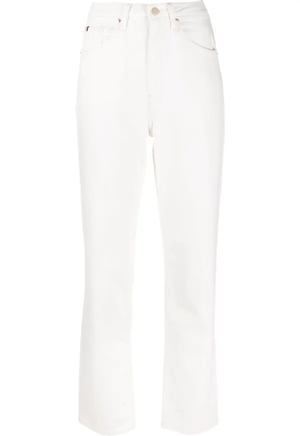 Tommy Hilfiger wide leg-jeans med brodyr - Vit