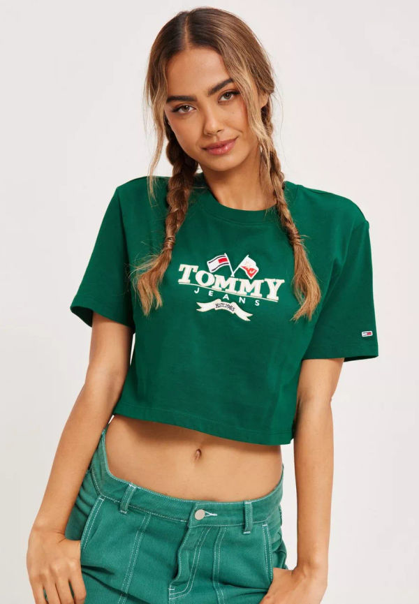 Tommy Jeans - Dark Green - Tjw Super Crop Mdrn Prp 1 Ss