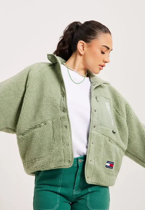 Tommy Jeans - Jackor - Green - Tjw Reversible Sherpa Jacket - Jackor & Kappor - Jackets