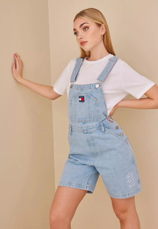 Tommy Jeans - Playsuits - Denim - Dnm Dungaree Short - Jumpsuits & Sets - Playsuits