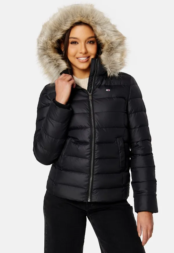 TOMMY JEANS Basic Hooded Down Jacket BDS Black S
