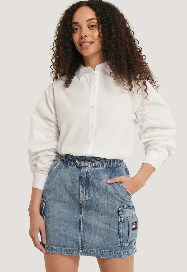 Tommy Jeans Cargokjol I Denim - Blue