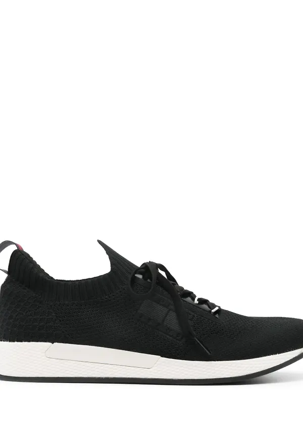 Tommy Jeans Elevated stickade sneakers - Svart