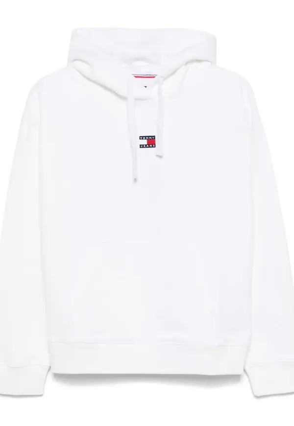 Tommy Jeans hoodie med dragsko - Vit