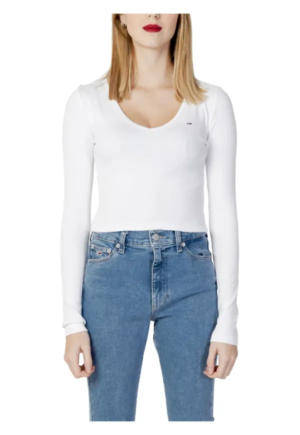 Tommy Jeans Long Sleeve Tops Vit, Dam
