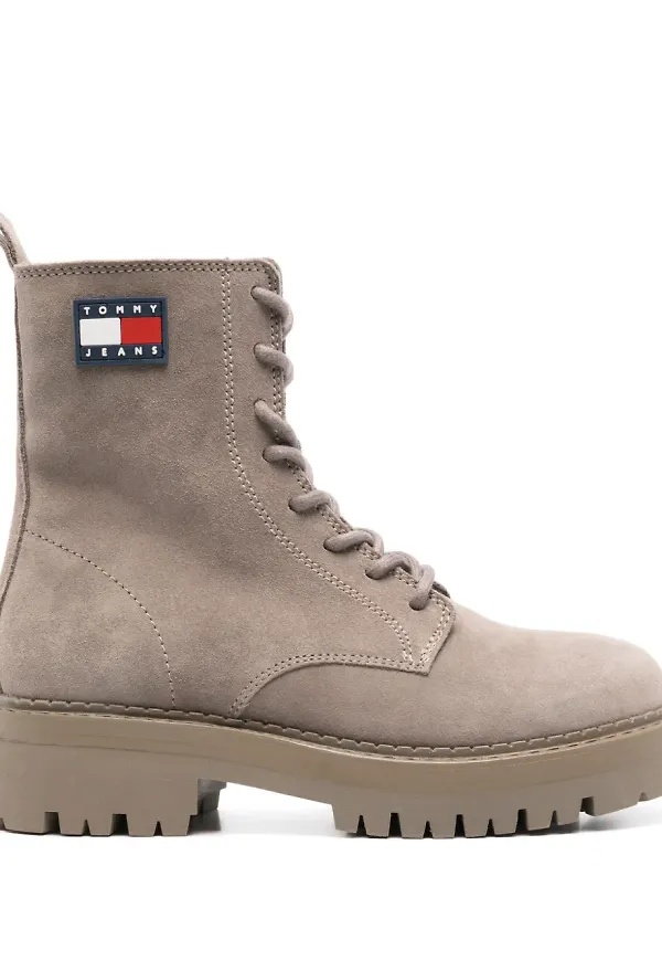 Tommy Jeans mockastövlar med snörning - Brun