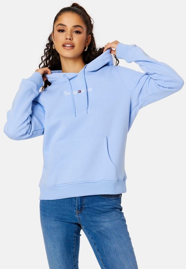 TOMMY JEANS Reg Serif Linear Hoodie C3R Pearly Blue M