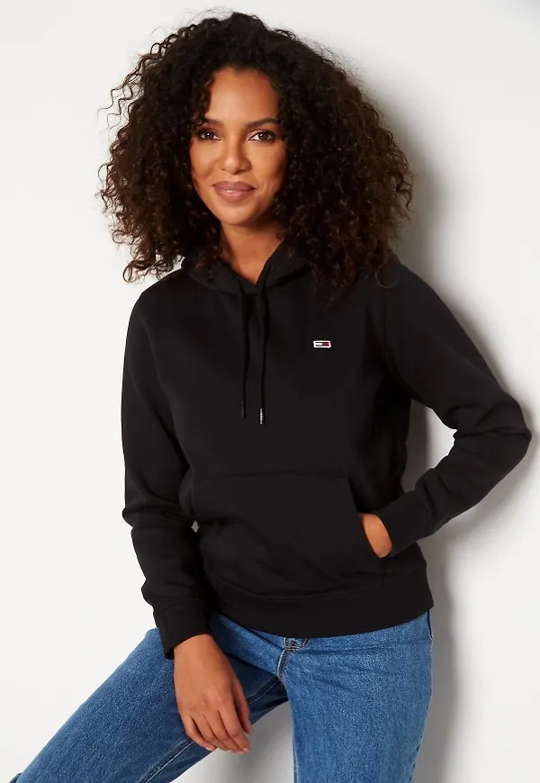 TOMMY JEANS Regular Fleece Hoddie BDS Black M