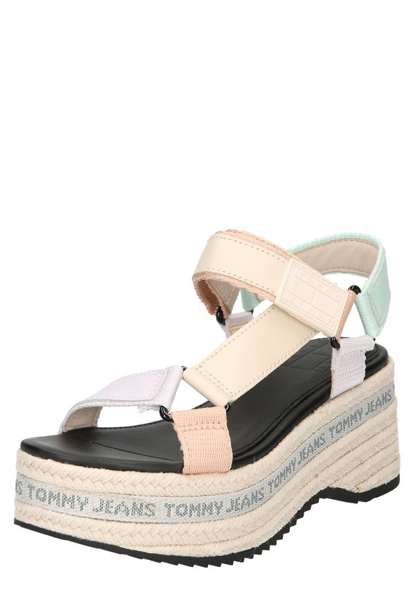 Tommy Jeans Remsandal beige / ljusblå / gammalrosa / vit