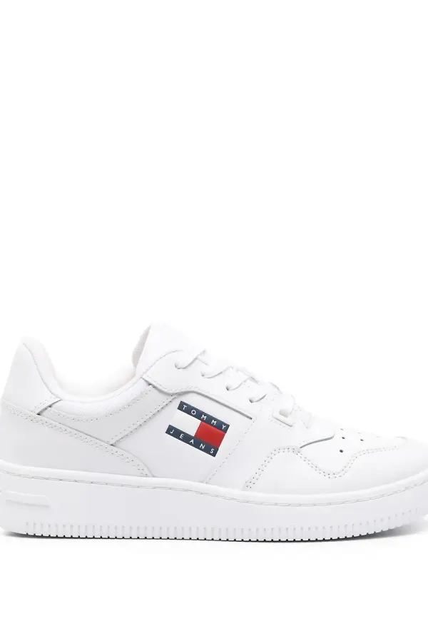 Tommy Jeans Retro lädersneakers - Vit