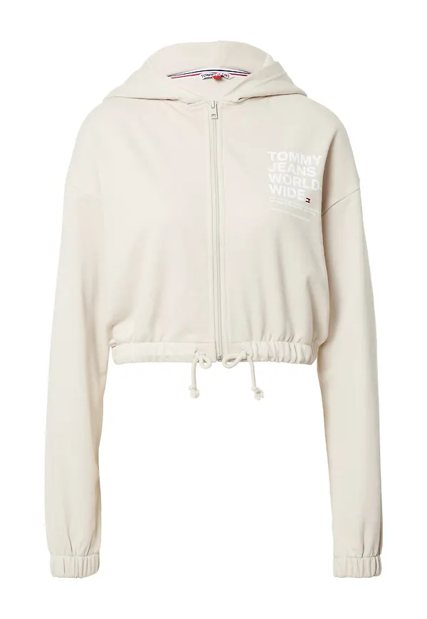 Tommy Jeans Sweatjacka ecru / marinblå / röd / vit