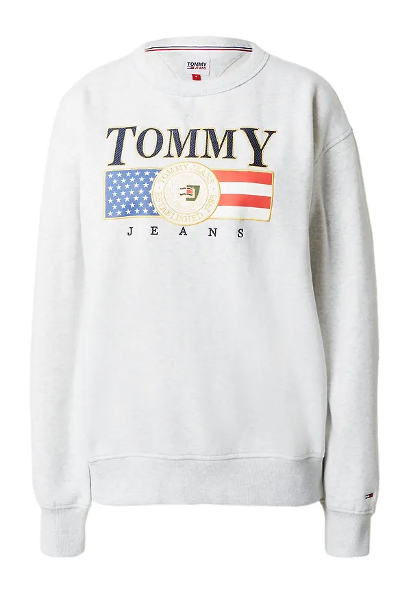 Tommy Jeans Sweatshirt marinblå / guld / ljusgrå / eldröd